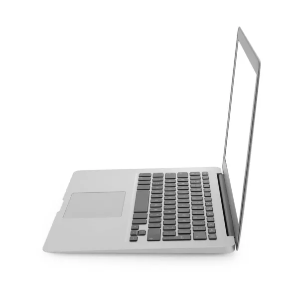 Laptop Moderno Com Tela Branco Isolado Branco — Fotografia de Stock