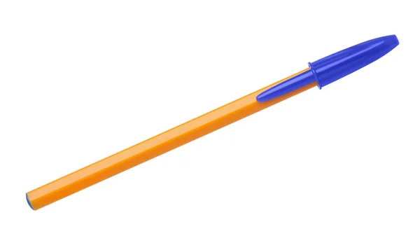 Νέα Πορτοκαλί Πλαστική Πένα Που Απομονώνεται Λευκό — Φωτογραφία Αρχείου