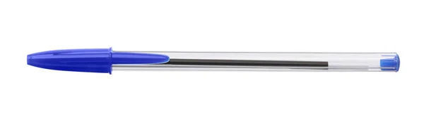 在白色上隔离的新的时髦蓝色钢笔 — 图库照片