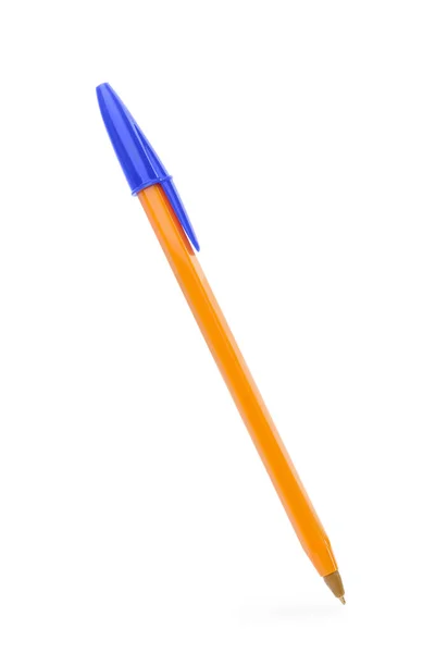 新的橙色塑料笔用白色隔离 — 图库照片