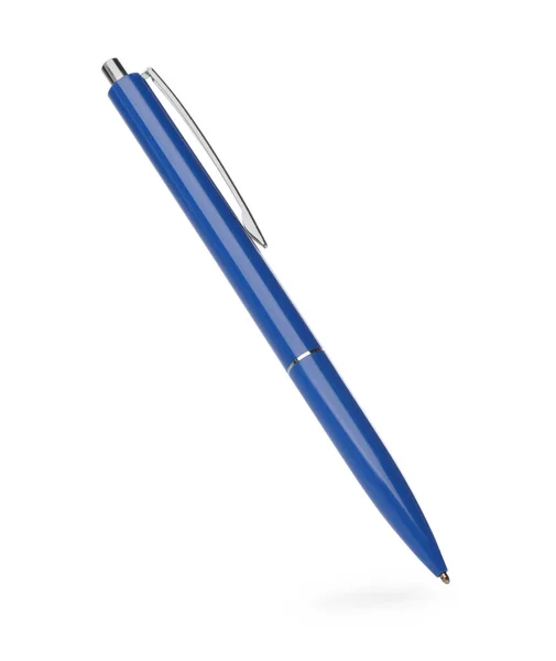 Νέο Κομψό Μπλε Στυλό Απομονώνονται Λευκό — Φωτογραφία Αρχείου