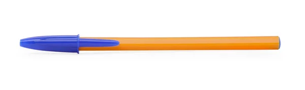 Nieuwe Oranje Plastic Pen Geïsoleerd Wit — Stockfoto