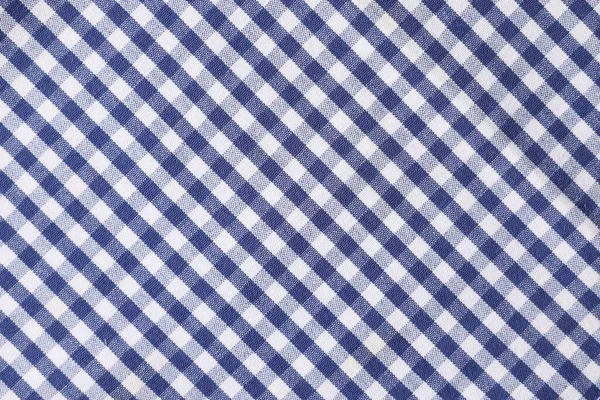 Modrá Kostkovaná Ubrus Jako Pozadí Horní Pohled — Stock fotografie