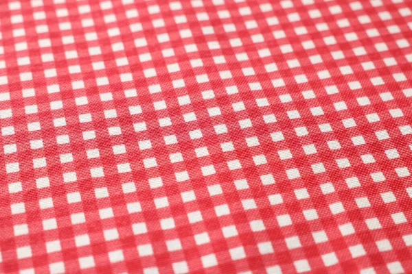 Red Checkered Tablecloth Background Closeup View — Stock Photo, Image