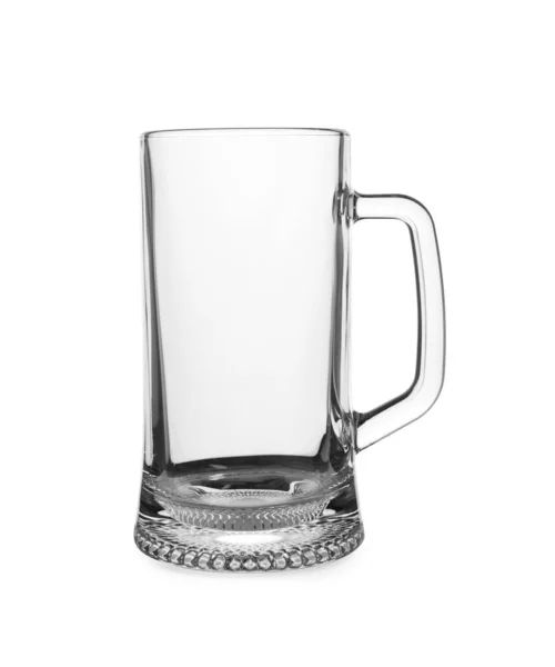 Elegantní Čisté Prázdné Pivo Sklo Izolované Bílém — Stock fotografie