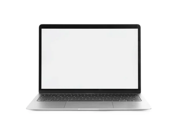 Boş Ekranlı Dizüstü Bilgisayar Beyaz Ekranda Izole Edildi — Stok fotoğraf