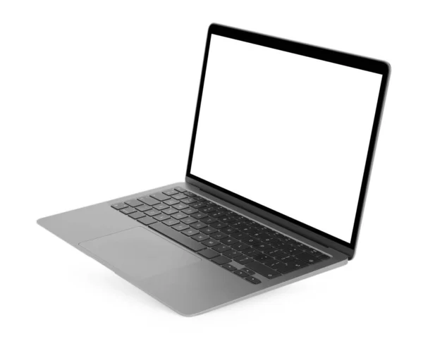 Ноутбук Чистым Экраном Изолирован Белом — стоковое фото
