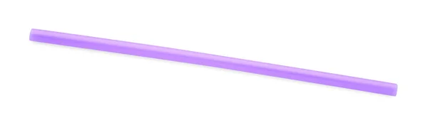 Фіолетова Пластикова Коктейльна Трубка Ізольована Білому — стокове фото