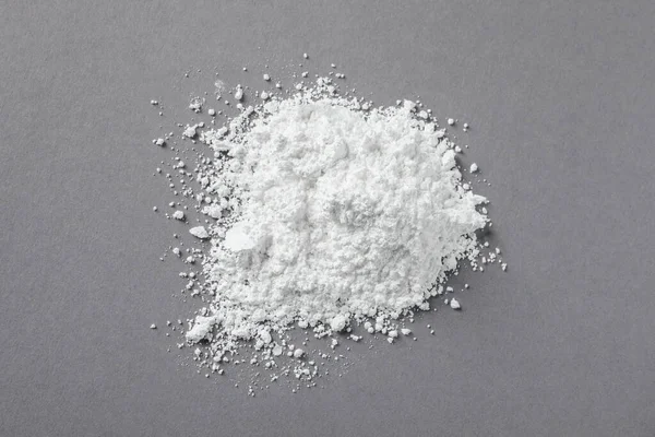 Heap Calcium Carbonate Powder Grey Table Top View — Stock fotografie