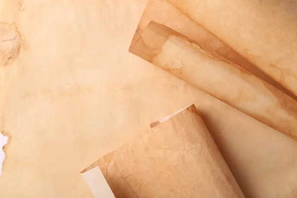 Листы Старой Пергаментной Бумаги Качестве Фона Вид Сверху — стоковое фото