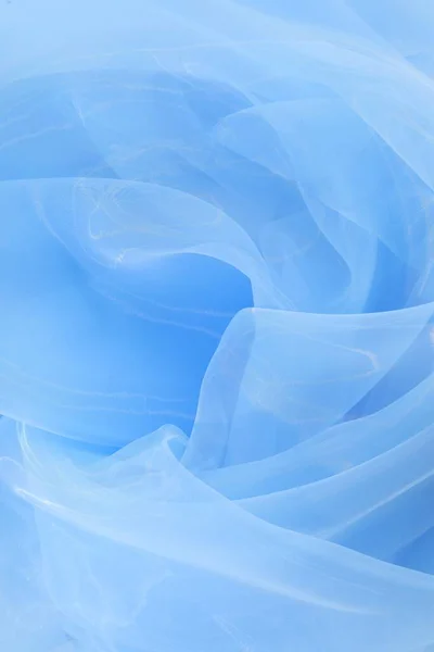 Mooie Lichtblauwe Tule Stof Als Achtergrond Bovenaanzicht — Stockfoto