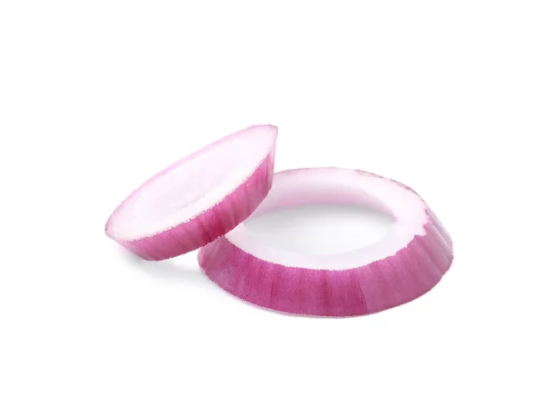 Fresh Rings Red Onion Isolated White — 스톡 사진