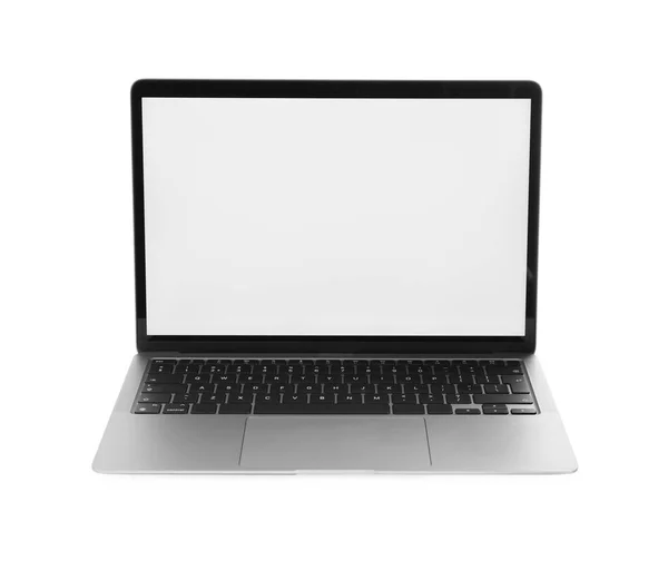 Boş Ekranlı Dizüstü Bilgisayar Beyaz Ekranda Izole Edildi — Stok fotoğraf