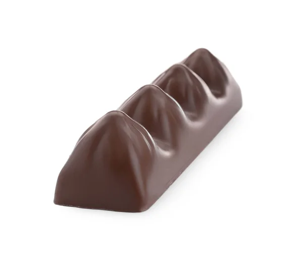 Dulce Sabrosa Barra Chocolate Aislado Blanco — Foto de Stock