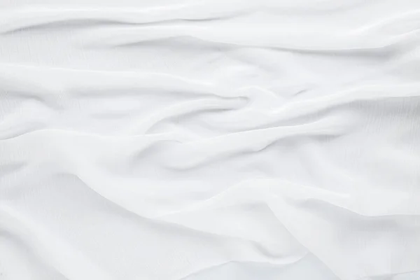 Arka Plan Olarak Güzel Beyaz Tül Kumaş Üst Görünüm — Stok fotoğraf