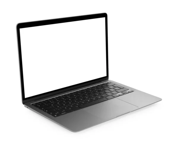 Ноутбук Порожнім Екраном Ізольований Білому — стокове фото
