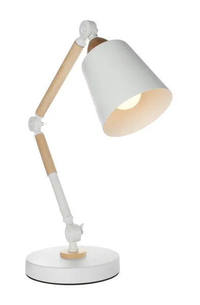 Stijlvolle Moderne Tafellamp Geïsoleerd Wit — Stockfoto