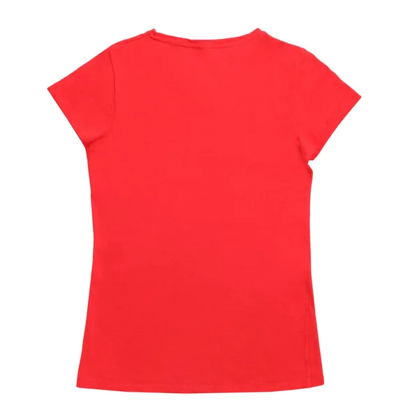 Elegante Shirt Rossa Femminile Isolata Bianco Vista Dall Alto — Foto Stock