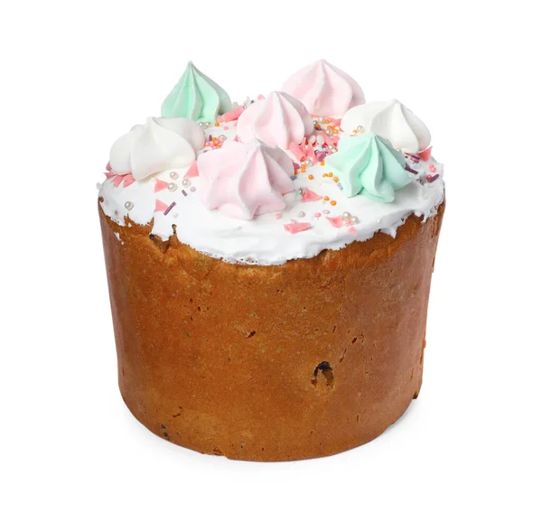 전통적 부활절 케이크에 스프링클러와 머스터드를 흰색으로 — 스톡 사진
