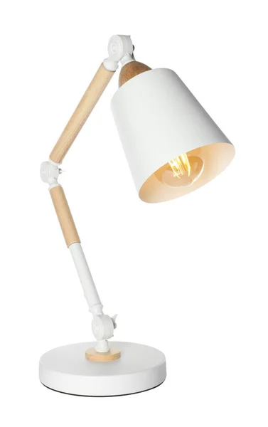 Elegante Lampada Tavolo Moderna Isolata Bianco — Foto Stock