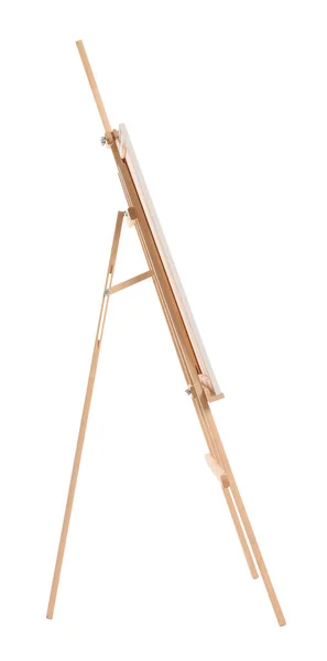 stock image Wooden easel with canvas isolated on white