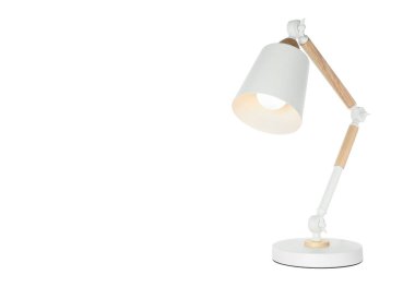 Modern masa lambası beyaza izole edilmiş.