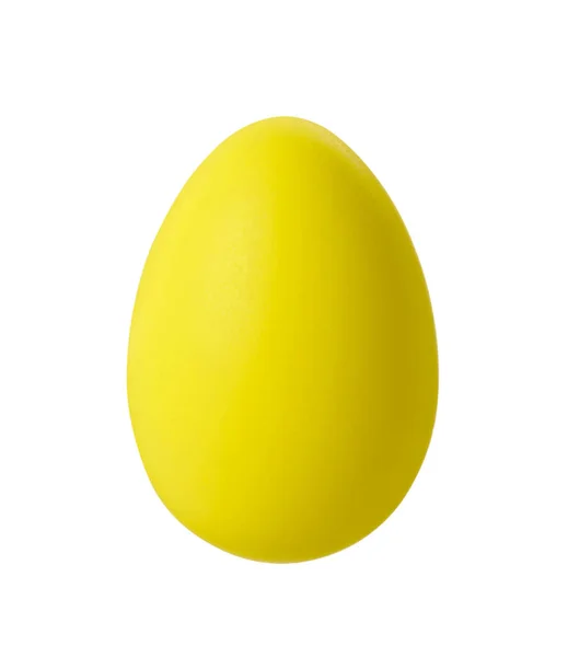 One Yellow Easter Egg Isolated White — Stock Photo, Image