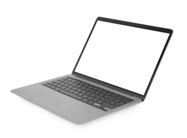 Laptop Üres Képernyő Elszigetelt Fehér — Stock Fotó