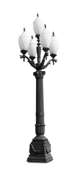 Красива Вулична Лампа Ретро Стилі Білому Тлі — стокове фото