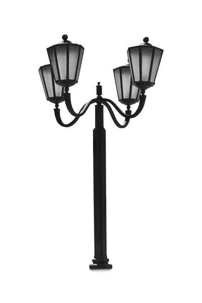 Красива Вулична Лампа Ретро Стилі Білому Тлі — стокове фото