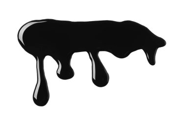 Beyaz zemin üzerinde siyah parlak boya damlaları, üst görünüm