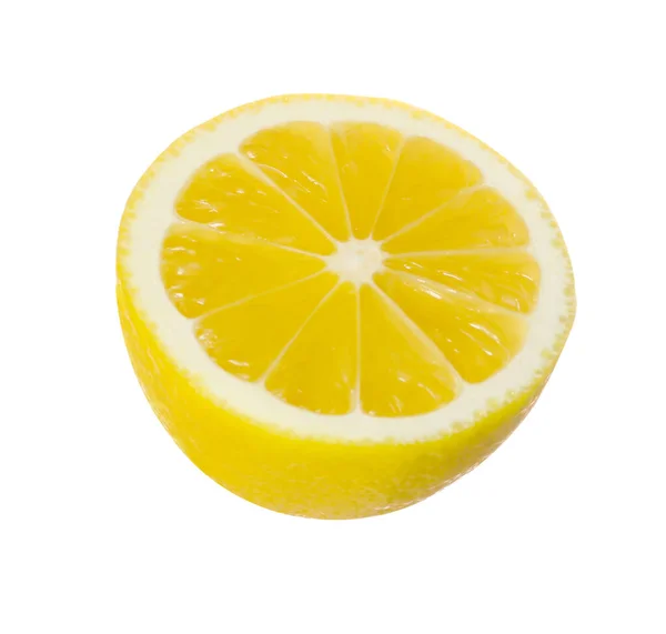 Taze Limon Beyazlar Üzerinde Yarı Izole — Stok fotoğraf