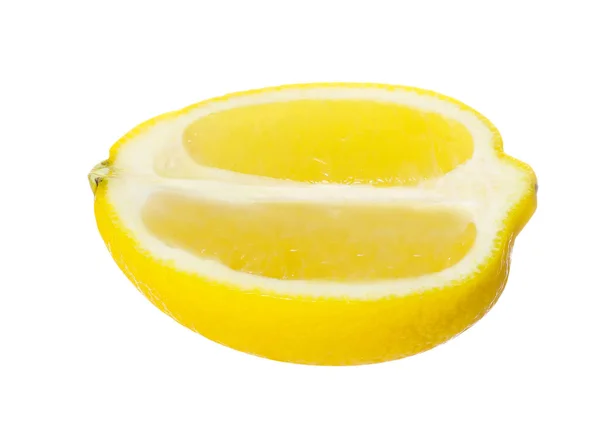 Taze Limon Beyazlar Üzerinde Yarı Izole — Stok fotoğraf