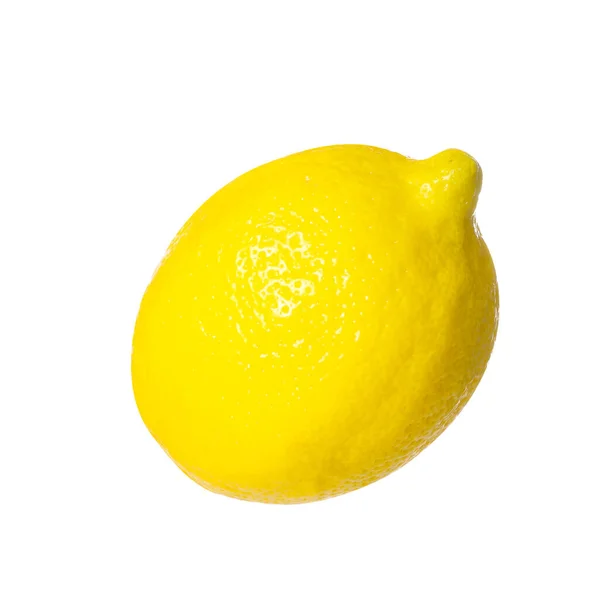 Свіжий Стиглий Цілий Лимон Ізольований Білому — стокове фото