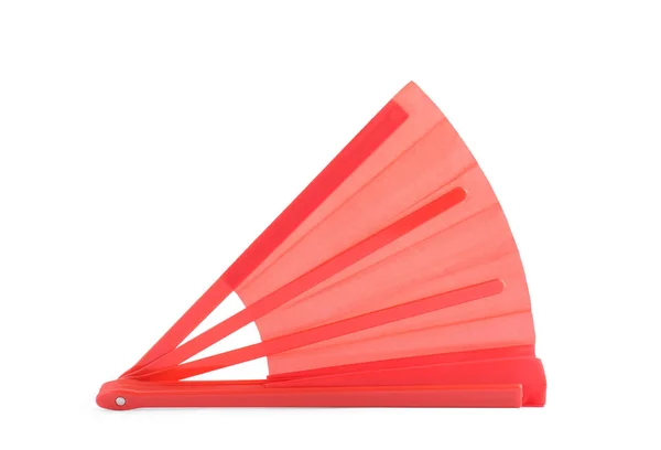 Ventilatore Mano Aperto Rosso Acceso Isolato Bianco — Foto Stock