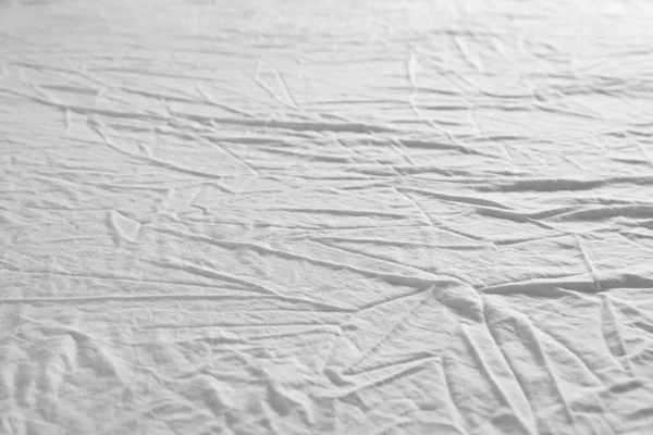 Tessuto Bianco Stropicciato Come Sfondo Vista Vicino — Foto Stock