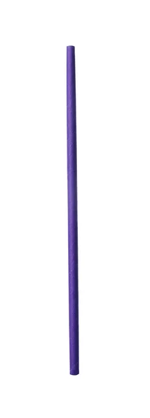 Фиолетовая Бумажная Коктейльная Трубка Белом — стоковое фото