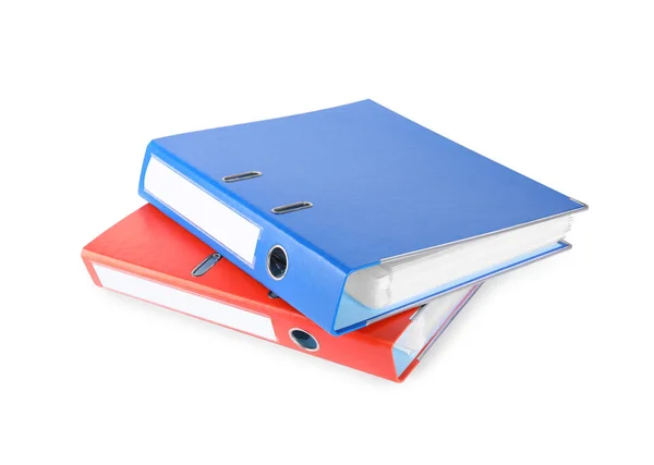 Red Blue Office Folders Isolated White — Photo