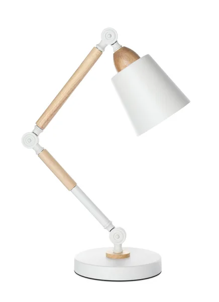 Стильная Современная Настольная Лампа Изолирована Белом — стоковое фото