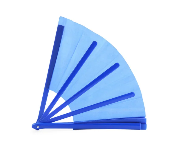 Ventilatore Mano Azzurro Isolato Bianco — Foto Stock