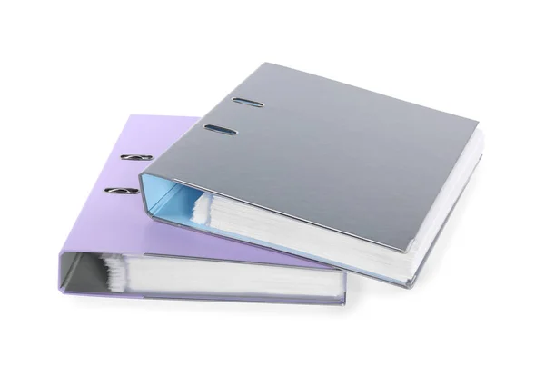 Two Bright Office Folders Isolated White — Stock Photo, Image