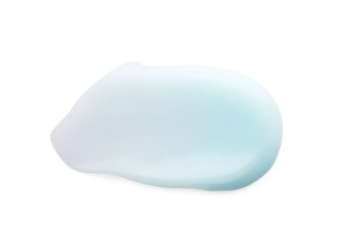 Sample of cosmetic gel isolated on white, top view