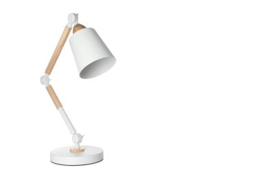 Modern masa lambası beyaza izole edilmiş.