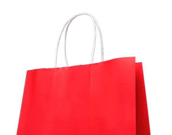 Rote Geschenkpapiertasche Auf Weißem Hintergrund — Stockfoto