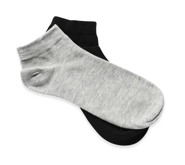Different Socks Isolated White Top View — Stock Photo, Image