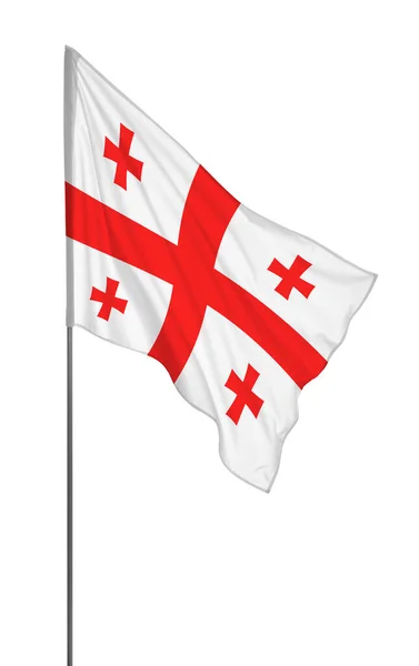 Gruzínská Národní Vlajka Izolovaná Bílém — Stock fotografie