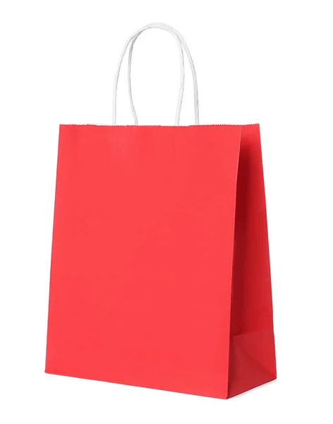 白い背景の赤いギフト紙袋 — ストック写真