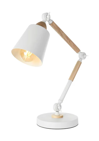 Elegante Lampada Tavolo Moderna Isolata Bianco — Foto Stock