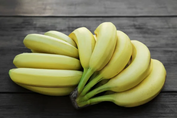 Bananas Amarelas Maduras Mesa Madeira Flat Lay — Fotografia de Stock