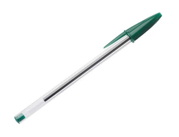 Νέο Κομψό Πράσινο Στυλό Απομονώνονται Λευκό — Φωτογραφία Αρχείου